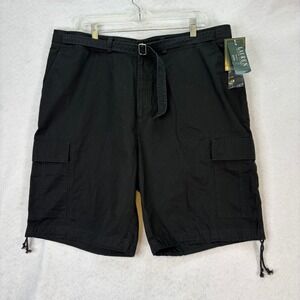 NWT‎ Lauren Ralph Lauren Woman's Plus Sz 18W Black Belted Cotton Cargo Shorts
